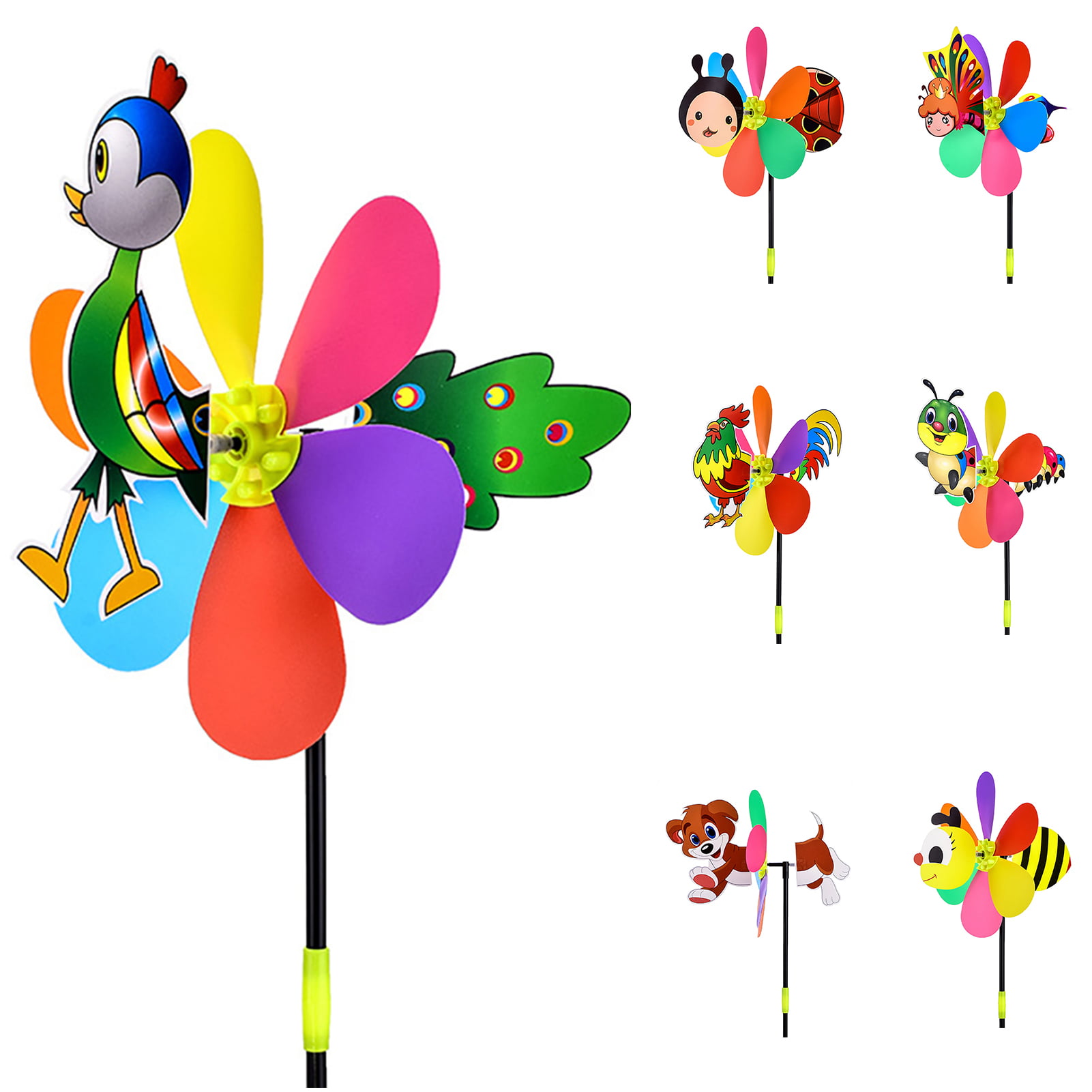 Autone Dolphin&Ball Rainbow Wind Spinner Cute Cartoon Animal Colorful Windmill Winnower Kids Toy 