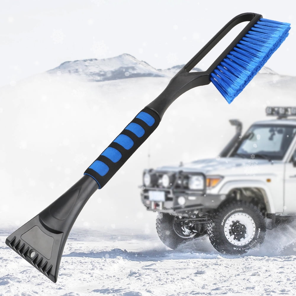 Mirrors Snow Brush with Ice Scraper,Removal Extendable 30 Telescoping Snow Brush w/Egornomic Foam Grip for Car SUV Windshiled Motorcycle and Home Engine Hood 