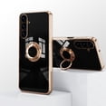 thumbnail image 4 of Electroplated Case for Samsung Galaxy A16 5G, Slim Plating Rotatable Metal Ring Holder Stand Cover Support Magnetic Car Mount Rugged Shockproof Protective Case for Samsung Galaxy A16 5G, Black, 4 of 6