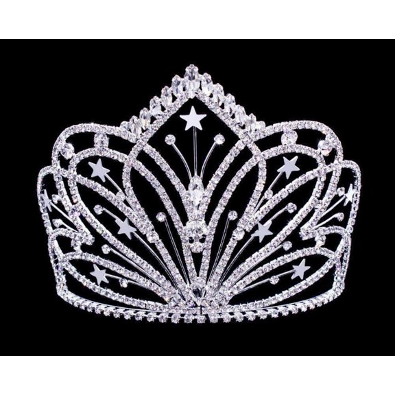 #16800 Radiant Starburst Tiara with Combs - 5.25"