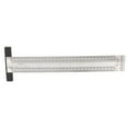 thumbnail image 2 of Woodworking Marking T Ruler, Carpenter T Ruler CNC Machined Stainless Steel Clear Scale High Accuracy  For Woodworking 300mm, 2 of 8