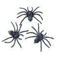 thumbnail image 1 of 10 piezas de plástico negro arañas bromas bromas divertidos artilugios decoración horrible para fiestas de Halloween carnavales fiesta de disfraces (negro), 1 of 7