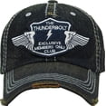 thumbnail image 3 of Thunder Bolt Dark Denim Vintage Distressed Washed Baseball Hat Cap, 3 of 3