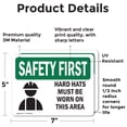 thumbnail image 2 of (2 Pack) Hard Hats Must Be Worn In This Area With Symbol OSHA Safety First Sign, 2 of 7