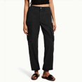 thumbnail image 4 of Gibobby Pantalones tipo cargo para mujer petite casual Pantalones cargo de corte recto ajustables Pantalones de senderismo holgados de cintura alta con bolsillo(Negro,G), 4 of 5