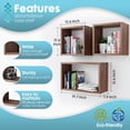 thumbnail image 7 of Kaboon Wall Mount Cube Shelf Set of 3,19.75x12.5x7.75, Model-Cube-Shelf, Dark Walnut, 7 of 7