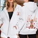 thumbnail image 2 of WILLBEST Sudadera de Mujer con Estampado Navideño, Cremallera, Manga Larga, Bolsillo, Cordón Ajustable y Capucha Informal 2225 XX-Grande, 2 of 8