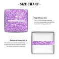thumbnail image 5 of Lsque Lilac Glittering Printed Tissue Box Cover Holder, Facial Paper Organizer Dispenser,Square with Bottom Belt, PVC Leather Decorative Organizer, 5 of 8