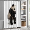 thumbnail image 6 of Funny Panda Extra Long Shower Curtain Set, Waterproof Shower Curtains for Bathroom, Cute Art Fun Lovely Animals on Toilets Washable Fabric Bath Curtain for Bathtub Decoration with Hooks 72x96 Inches, 6 of 9