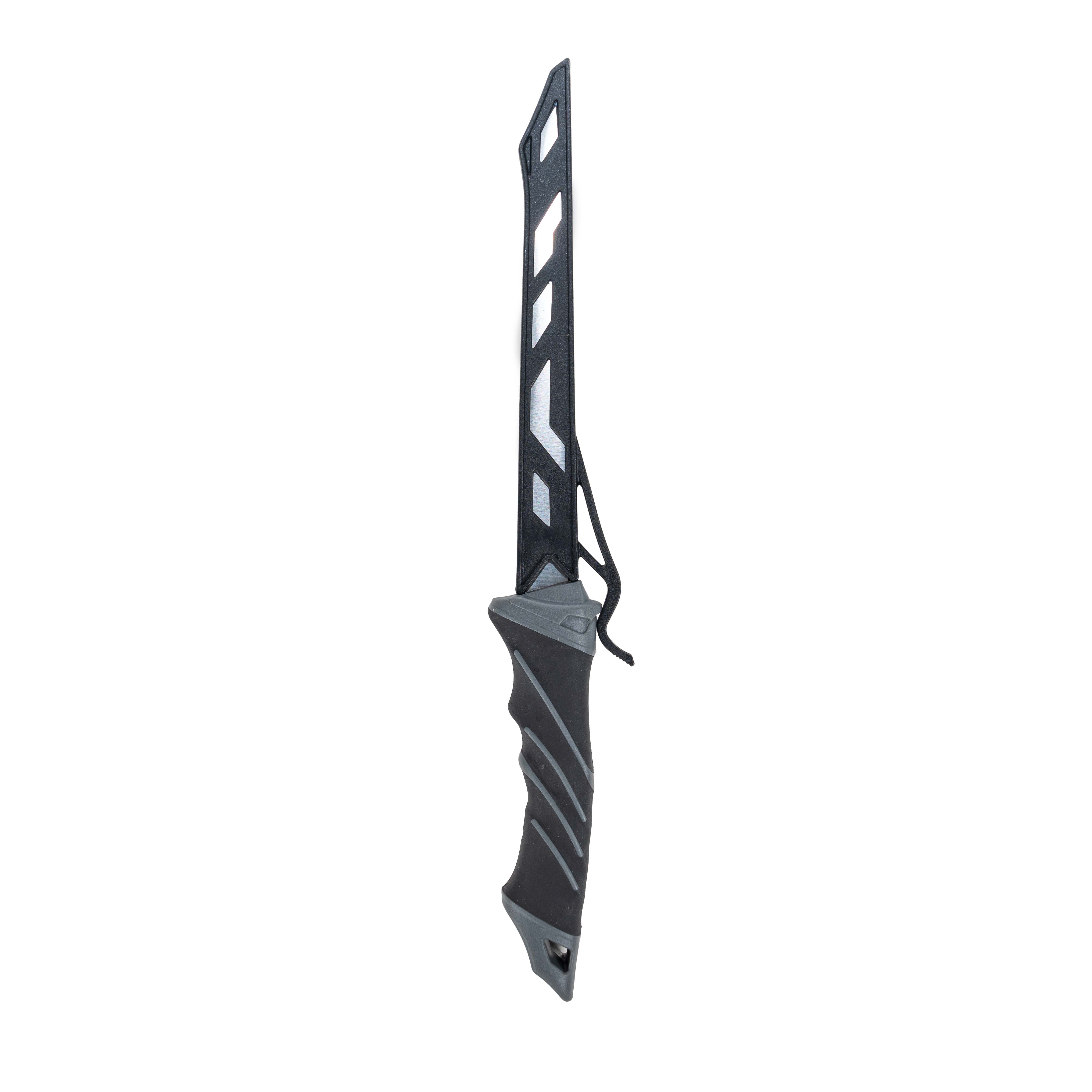Cuchillo fileteador de acero inoxidable de 7 pulgadas con mango de agarre suave y funda 6