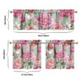 thumbnail image 4 of Rustic Boho Kitchen Curtains 24 Inch Short - 3 Panel Vintage Floral Set with Butterflies, Farmhouse Rod Pocket Window Treatment, 4 of 4