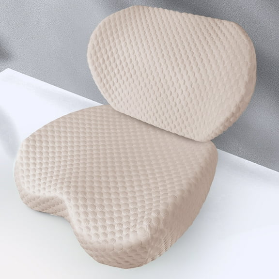 CozyHome Memory Foam Seat & Lumbar Cushion Set, Brown, 2-Pc