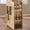 Natural wood color, variant on Multi-Functional Storage Kitchen Island Cart – Cabinets, Drawers, Stainless Steel Top, Spice Rack, Towel Bar, Rolling Entryway Organizer – White and Natural Wood-Colored Ceiling Panels