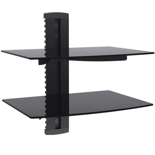 VonHaus 2x Black Floating Shelves with Strengthened ...