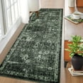 thumbnail image 3 of Vintage Floral 2x6 Runner Rug Reddish Brown Boho Washable Kitchen Runner Rug Non-Slip Hallway Runners Thin Printed Faux Wool Super Soft Carpet for Entryway Laundry Room Bedroom Indoor, 3 of 9