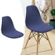 thumbnail image 4 of Funda de asiento de silla Shell de estilo moderno de mediados de siglo para hogar, hotel, funda de jacquard suave azul oscuro, 4 of 8