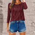 thumbnail image 6 of IROINNID Women Printed Round Neck Casual 3/4 Sleeve Shirt Summer Trendy Blouse Cute Tops Comfortable Loose Fit Fashion T Shirt Clothes(Wine#3,L), 6 of 9