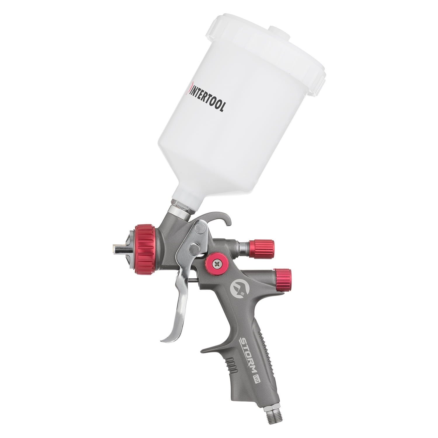 INTERTOOL HVLP Mini Paint Spray Gun, 0.8, 1.0, 1.2 mm Air Caps, Touch Up,  Detail Spray Gun, Automotive Cars, 125cc Cup PT08-0101