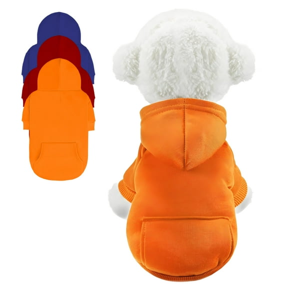 TELOLY Pet Clothes,For Autumn and Winter Dog Sweatshirt,For Small Dogs Dog Hoodie Small Dog Clothes,Orange,XS