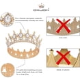 thumbnail image 3 of Papapt Crown for Women, KC Gold Rhinestone Queen Crown, Elegant Tiara for Bridal, Birthday & Costume Events, Crystal Princess Hair Accessories, 3 of 9