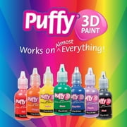 Puffy Paint Big Pack, 30 Bottles of 3D Paint in 1 fl oz Easy Squeeze Bottles, with Stencils and Brushes, Multicolor Acrylic Paint