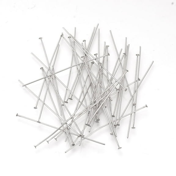 Resistant 304 Stainless Steel Flat Head Pins for DIY Beading Charm Making Stainless Steel Color 50x0.7mm Head: 1.5mm