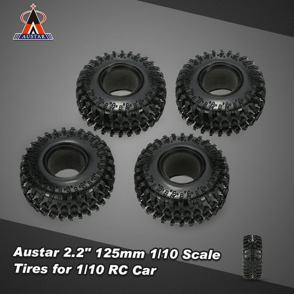 4Pcs Austar 2.2" 125mm 1/10 Scale Tires for 1/10 D90 Axial SCX10 RC Rock Crawler