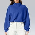 thumbnail image 2 of Bovemsi Sweatshirts for Women Trendy Half Zip Crop Sweatshirt Workout High Neck Long Sleeve Athletic Clothes Long Sleeve Clothes Pullover, 2 of 7