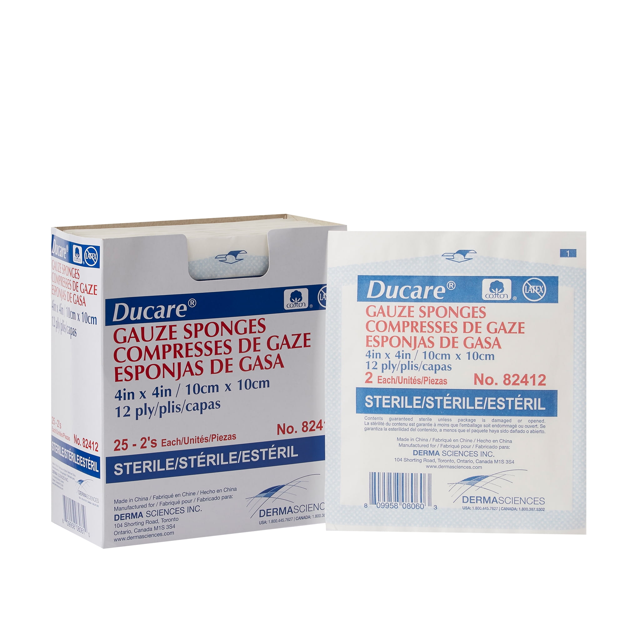 Ducare 12-Ply Gauze Sponge Sterile 4 x 4' 25 Pack(s), 2  per Pack