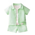 thumbnail image 2 of KDFJPTH Outfit Sets for Toddler Graduation Boys Casual Short Sleeve Shirt Shorts Two Piece Play Kids Clothing Sets, 2 of 4