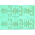 thumbnail image 1 of Ahgly Company Machine Washable Indoor Rectangle Abstract Turquoise Blue Modern Area Rugs, 8' x 12', 1 of 4