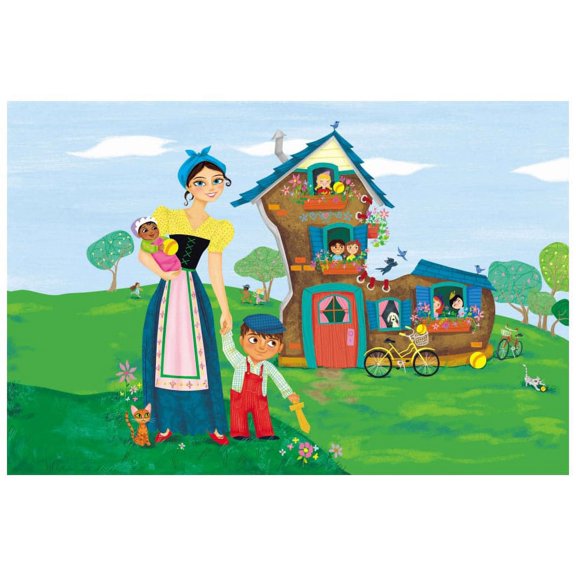 Marmont Hill Mh-Kidcur-129-C-18 12" X 18" "Shoe House" Giclee Art Print On Stretched
