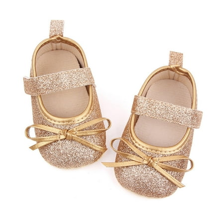 

baby girls bowknot fine flash shoe soft first walking princess shoe