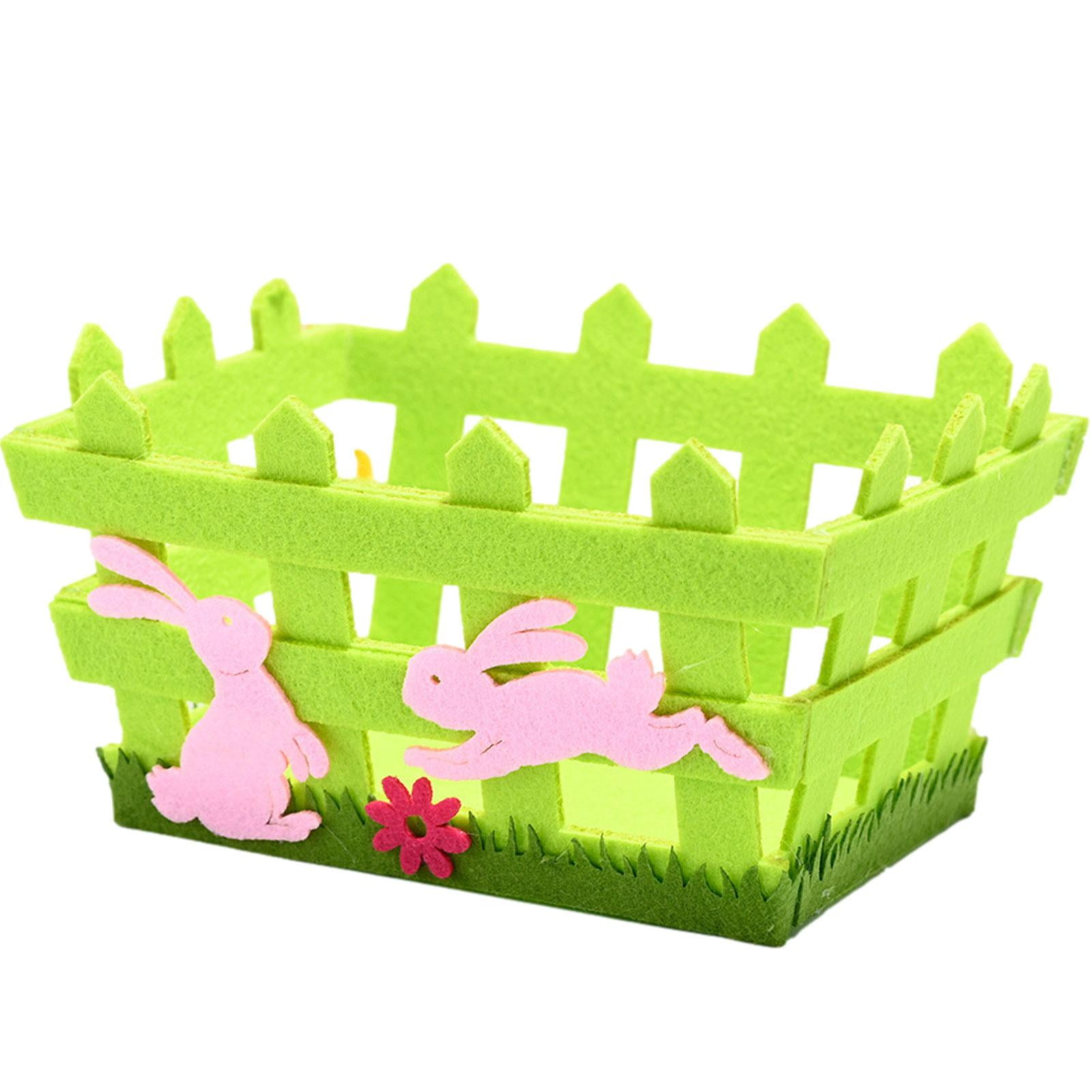 Facaimo Easter Eggs Hunt Basket Nonwoven Fabric Square Small Empty Baskets Easter Decoration