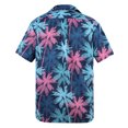 thumbnail image 4 of American Trends Hawaiian Shirt for Men Short Sleeve Button Down Shirts Beach Shirts for Men Pink and Blue Coconut Tree L, 4 of 5