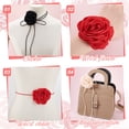 thumbnail image 3 of 1set 5pcs 5 colors Cloth Flower Collar Choker Necklaces Adjustable Necklaces Mixed color 65.16~65.55 inch(165.5~166.5cm) 1pc/color Mixed Color, 3 of 6