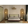 thumbnail image 3 of Asher 47" King Platform Bed Frame, Rattan Headboard, Mid Century and Boho, Solid Wood, Walnut, 3 of 18