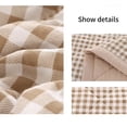 thumbnail image 5 of Khaki Plaid Summer Cool Quilt, Soft Washed Cotton Breathable Silk Smooth Summer Bedding Quilt for Hot Sleepers Night Sweats White , Lightweight Air Conditioning Quilt for Home Daily Sleep, 5 of 6