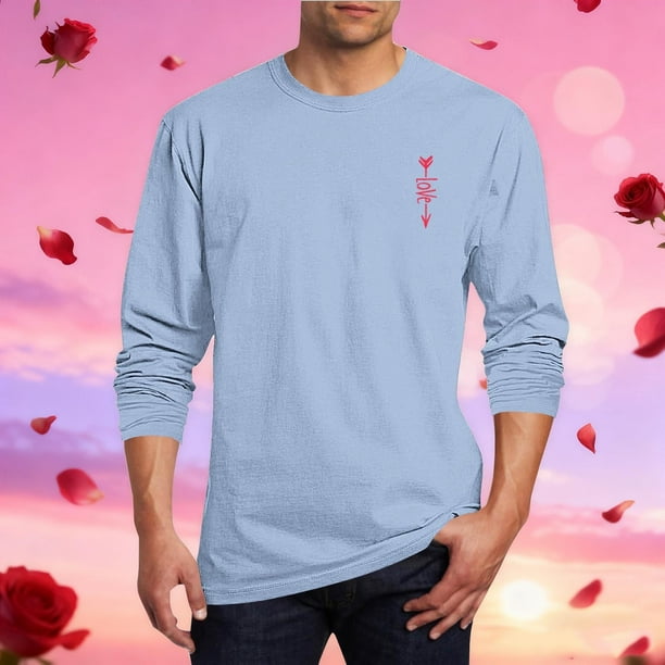 Amzcrzy - Sudadera Para Hombre, Estilo Casual, Con Estampado De Moda, Manga Larga, Cuello Redondo, Color Azul Claro, 3Xl