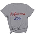 thumbnail image 4 of FchengtaiS 250th Anniversary USA Shirts for Men American Flag T-Shirt 4th of July Shirt Short Sleeve Crewneck Pullover Tops 250 Years Birthday Patriotic Tops Gray XXL, 4 of 5