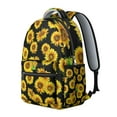 thumbnail image 2 of "Chic Sunflower Print College Backpack - Durable Material with Water-Resistant Finish, Roomy 16" Laptop Compartment, Beautiful Flowers Design Bookbag", 2 of 6