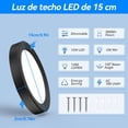 thumbnail image 3 of Lámparas para Recámara 15cm 3000K 12W Paquete de 4, Lámpara de Techo LED para Baño, Redonda Plafon Modernas para Cocina/Pasillo/Armario/Baño/Sala (Luz Cálida-Negro-Paquete de 4), 3 of 16