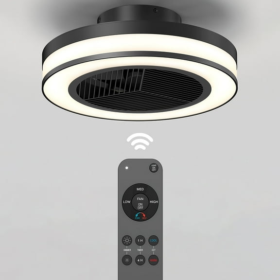 Artika Elton Modern Ceiling Fan with Light, Black