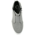 thumbnail image 4 of Journee Womens Clara Round Toe Inside Zip Wedge Sneakers, Widths Available, 4 of 10