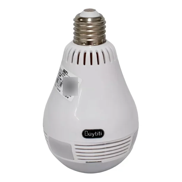 Cámara Ip Tipo Foco Led 360 Grados Wifi Rotativo Panorámica Color Blanco