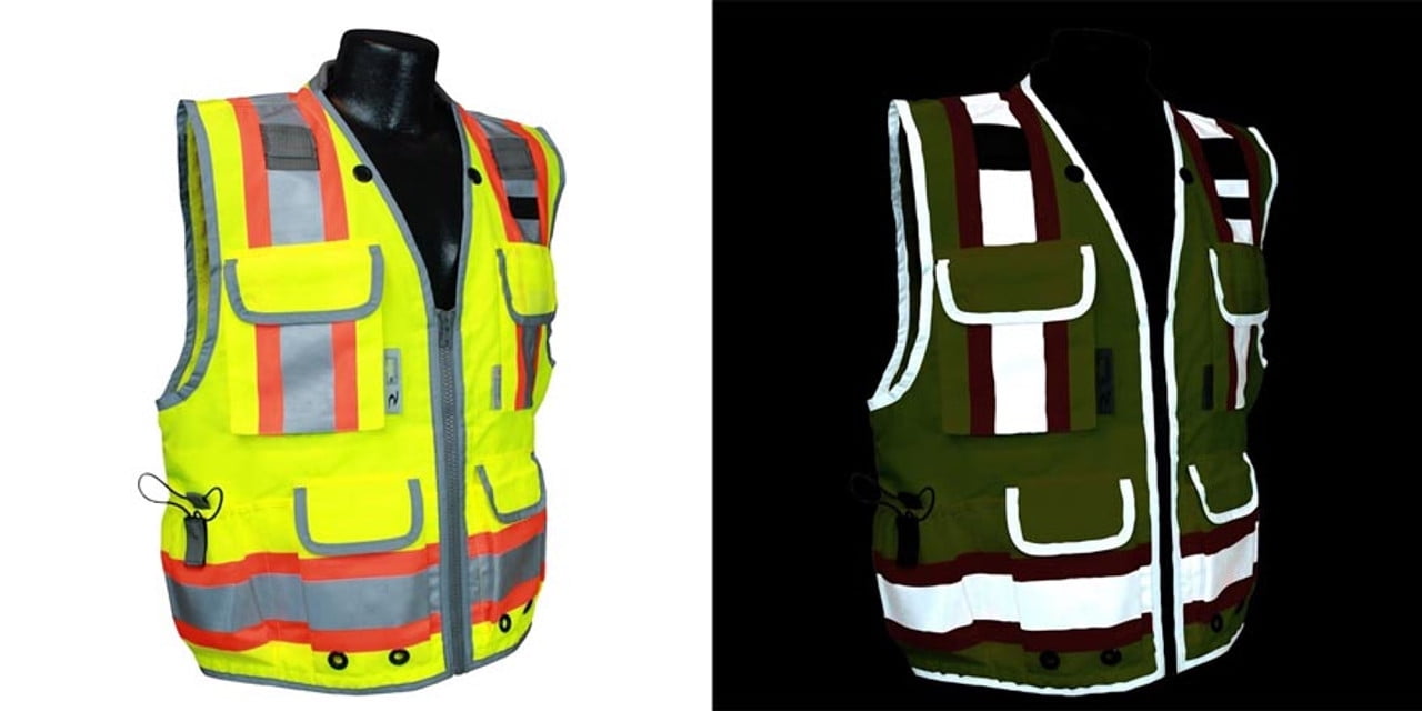 Radians Heavy-Duty Class 2 Two-Tone Engineer Vest - SV55-2ZGD High Vis Green L