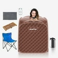 thumbnail image 5 of Patiojoy Portable Steam Sauna Spa Household Personal Sauna Tent with 9-Level Temperature &Timer Coffee, 5 of 5