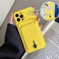 thumbnail image 2 of for iPhone 13 Case with Card Holder [Slim + Protective] Silicone Phone Case iPhone 13 Wallet for Women Men (Yellow), 2 of 12