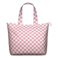 thumbnail image 1 of Striped Plaid Travel Tote Abstract Geometric Weekender Bag with Rustic Farmhouse Check Pattern, Lightweight Duffel for Women, 1 of 5