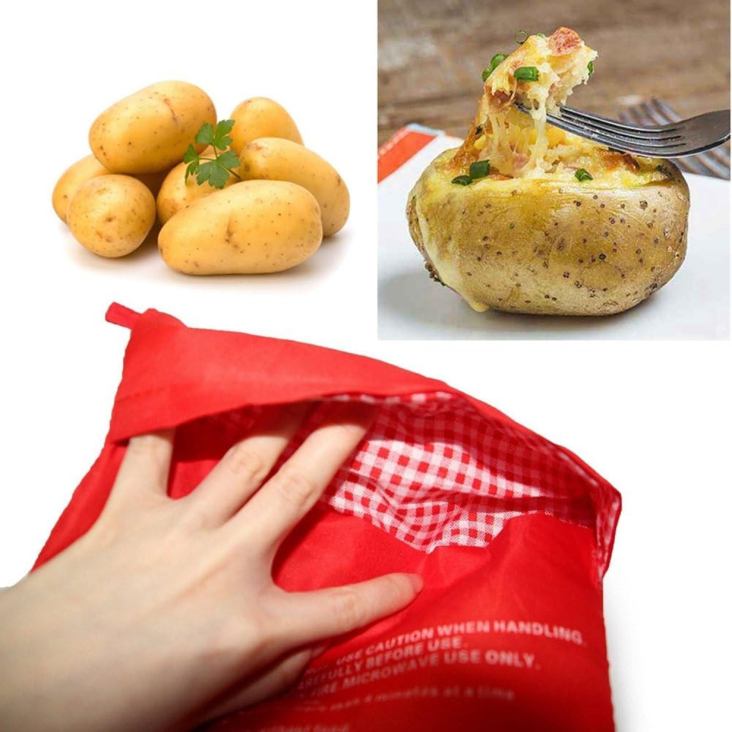 2 Pack Potato Pocket Microwave Potato Pouch - Reusable Kitchen ...